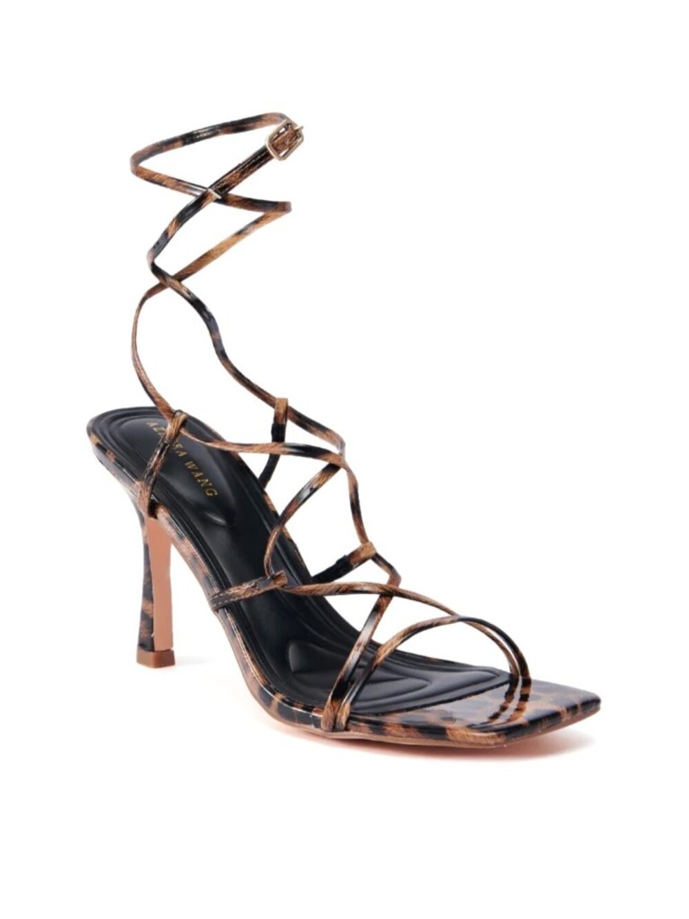 Azalea Wang Kaylin Leopard Strappy Tie-Up Sandals Womens Size 6